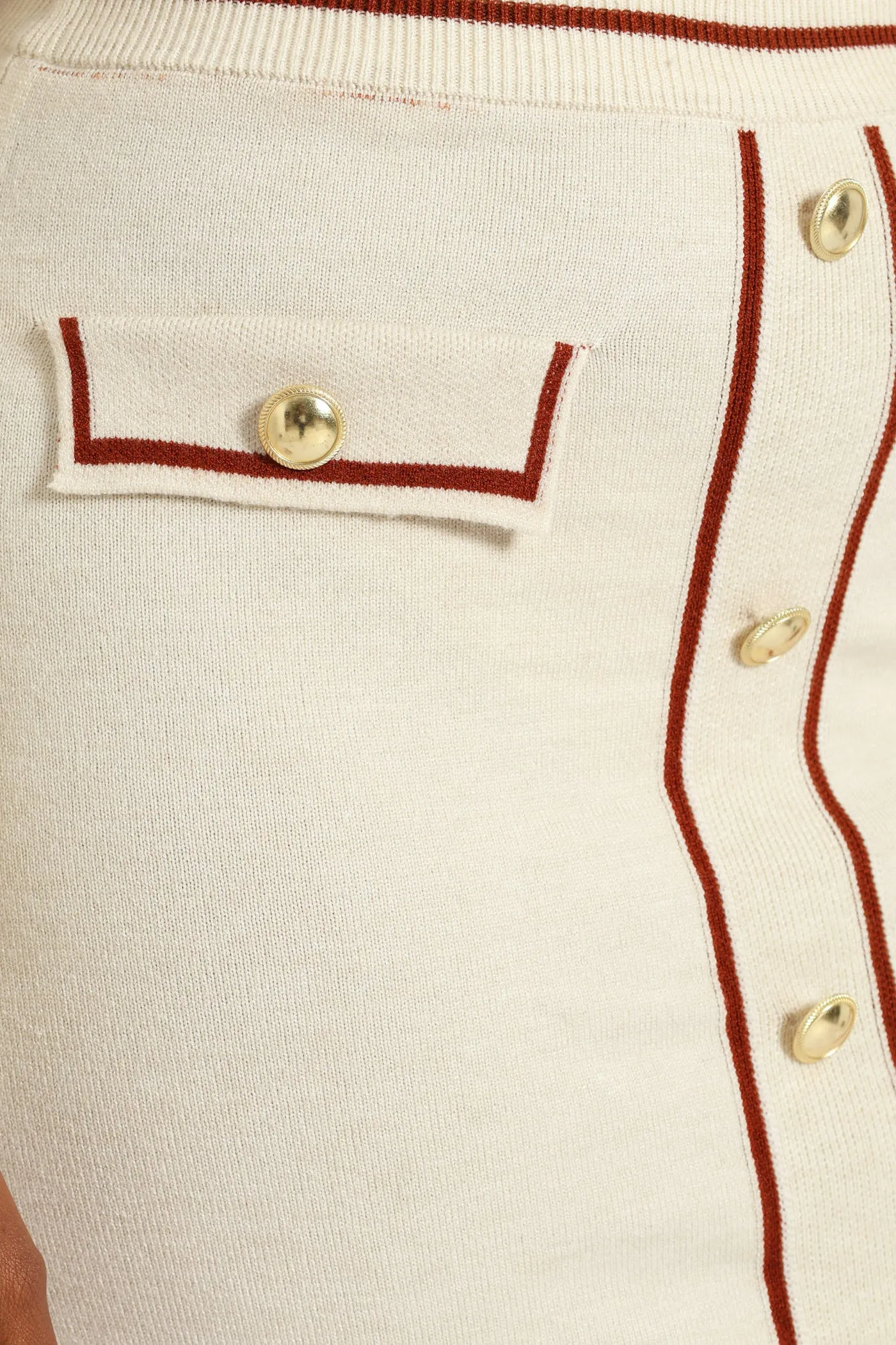 Contrast Printed Styled Knitwear Skirt - Cream sold by Edgars product image thumbnail 2