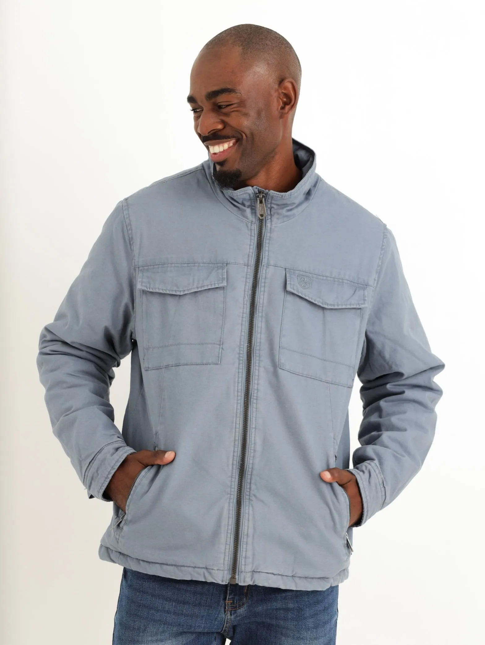 Men's Utility Cotton Jacket - Blue sold by Edgars