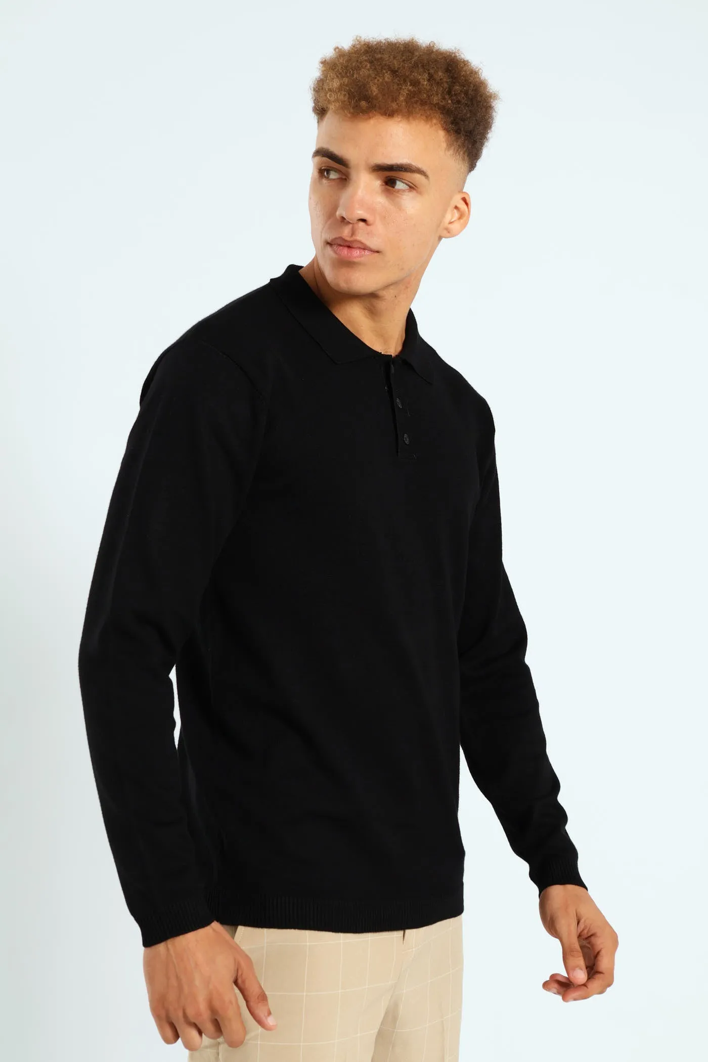 Long Sleeve Knit Golfer - Black sold by Edgars product image thumbnail 3