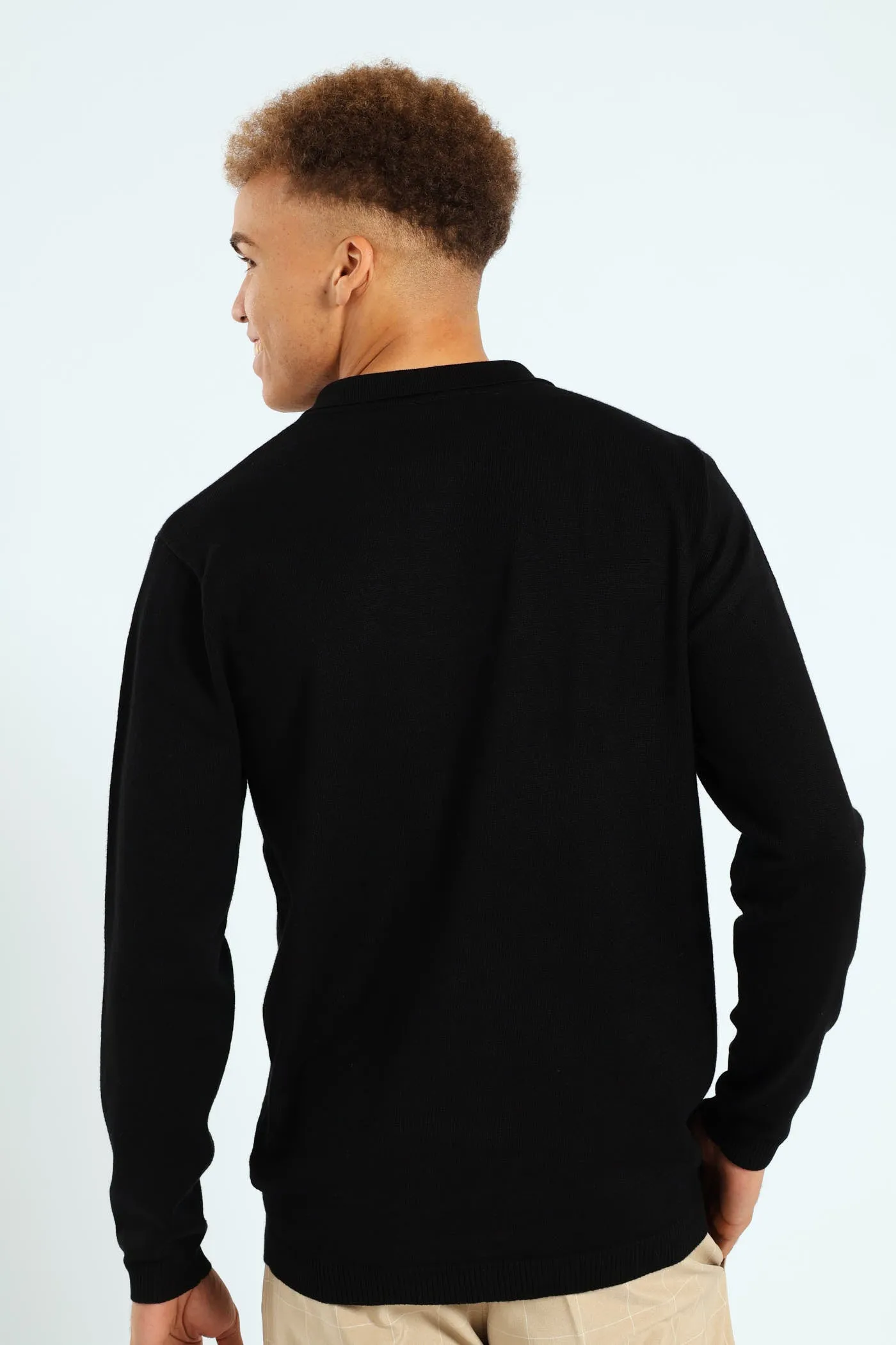 Long Sleeve Knit Golfer - Black sold by Edgars product image thumbnail 4