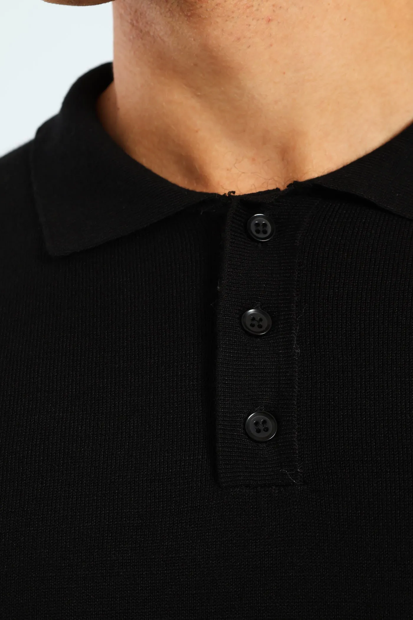 Long Sleeve Knit Golfer - Black sold by Edgars product image thumbnail 2
