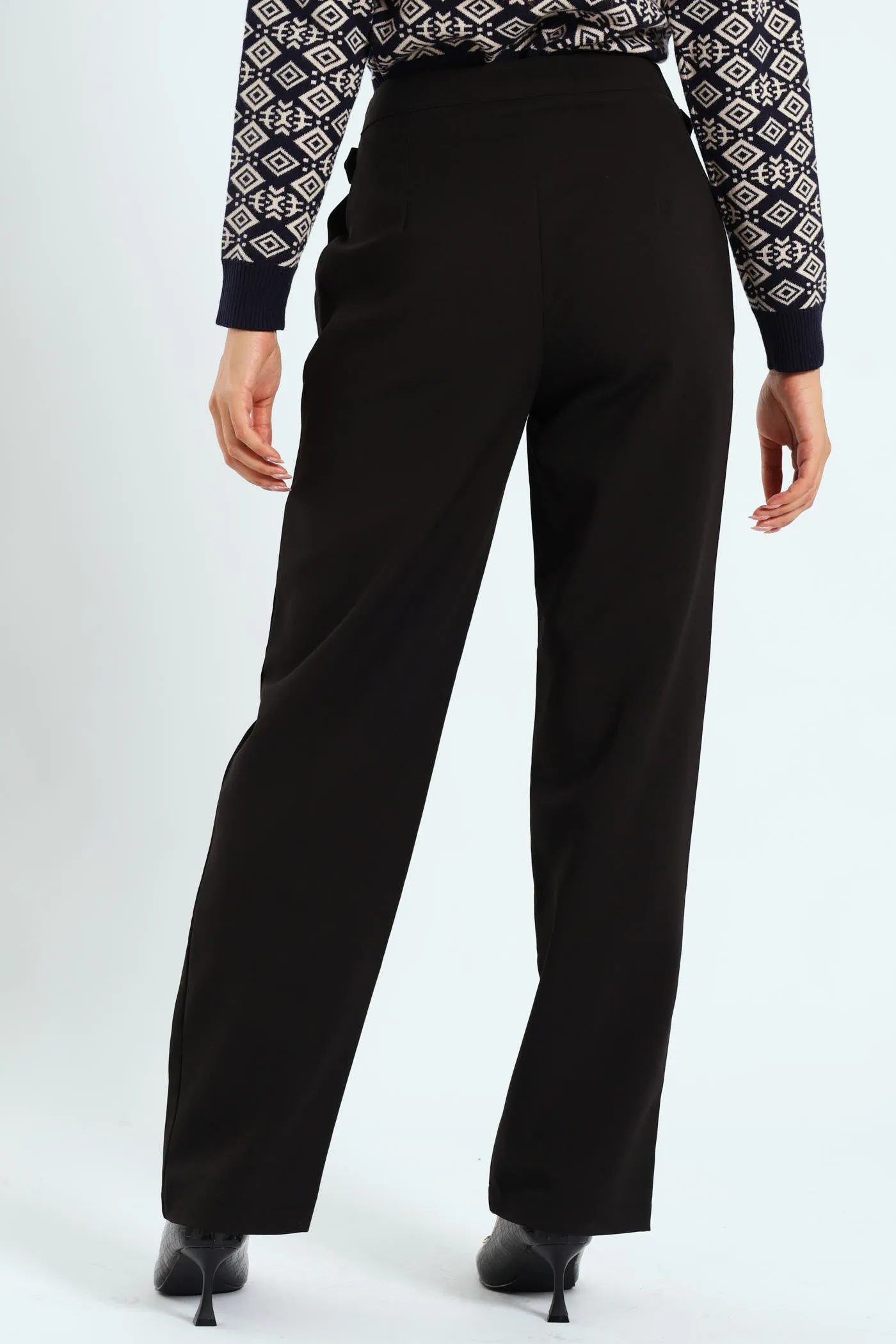Panelled Tab Detail Straight Leg Pant - Black sold by Edgars product image thumbnail 5