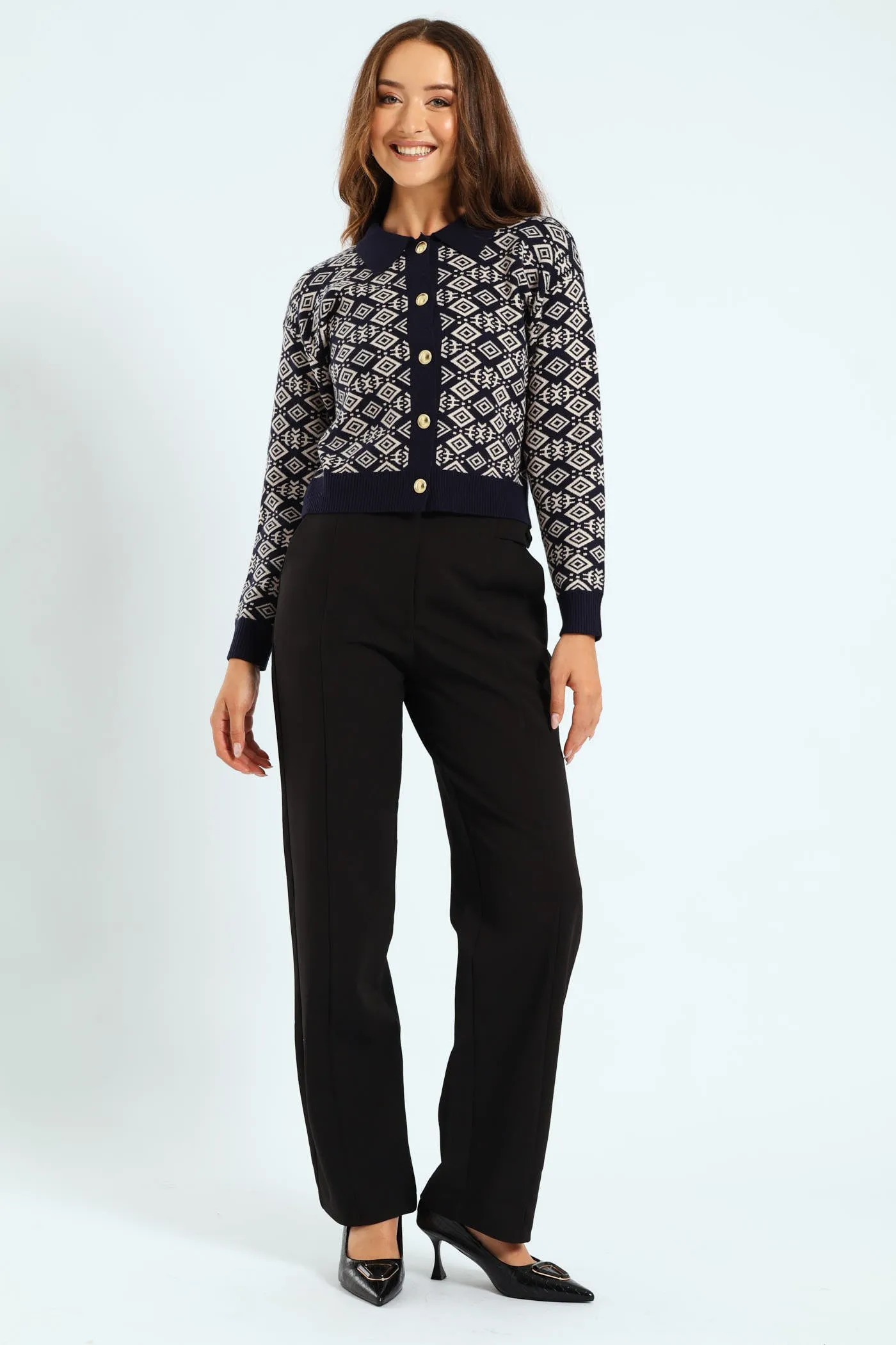 Panelled Tab Detail Straight Leg Pant - Black sold by Edgars product image thumbnail 2