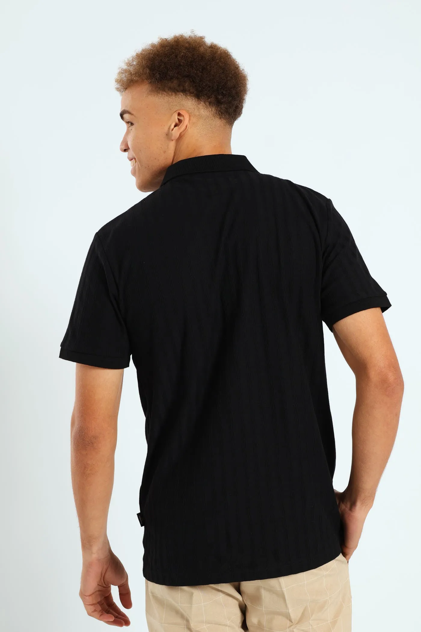 Short Sleeve Rib Golfer - Black sold by Edgars product image thumbnail 4