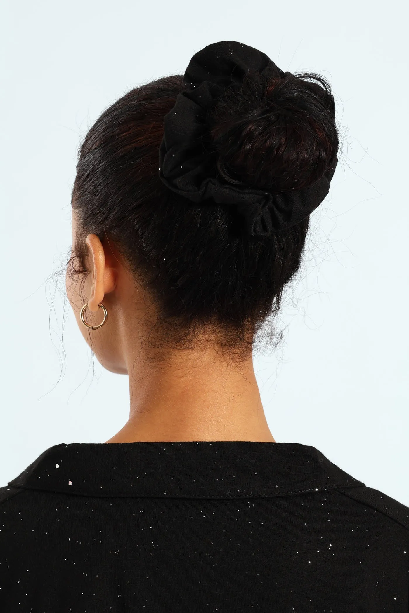 Long Sleeve Button Through & Pant Sparkle Knit Set With Scrunchie - Black sold by Edgars product image thumbnail 2