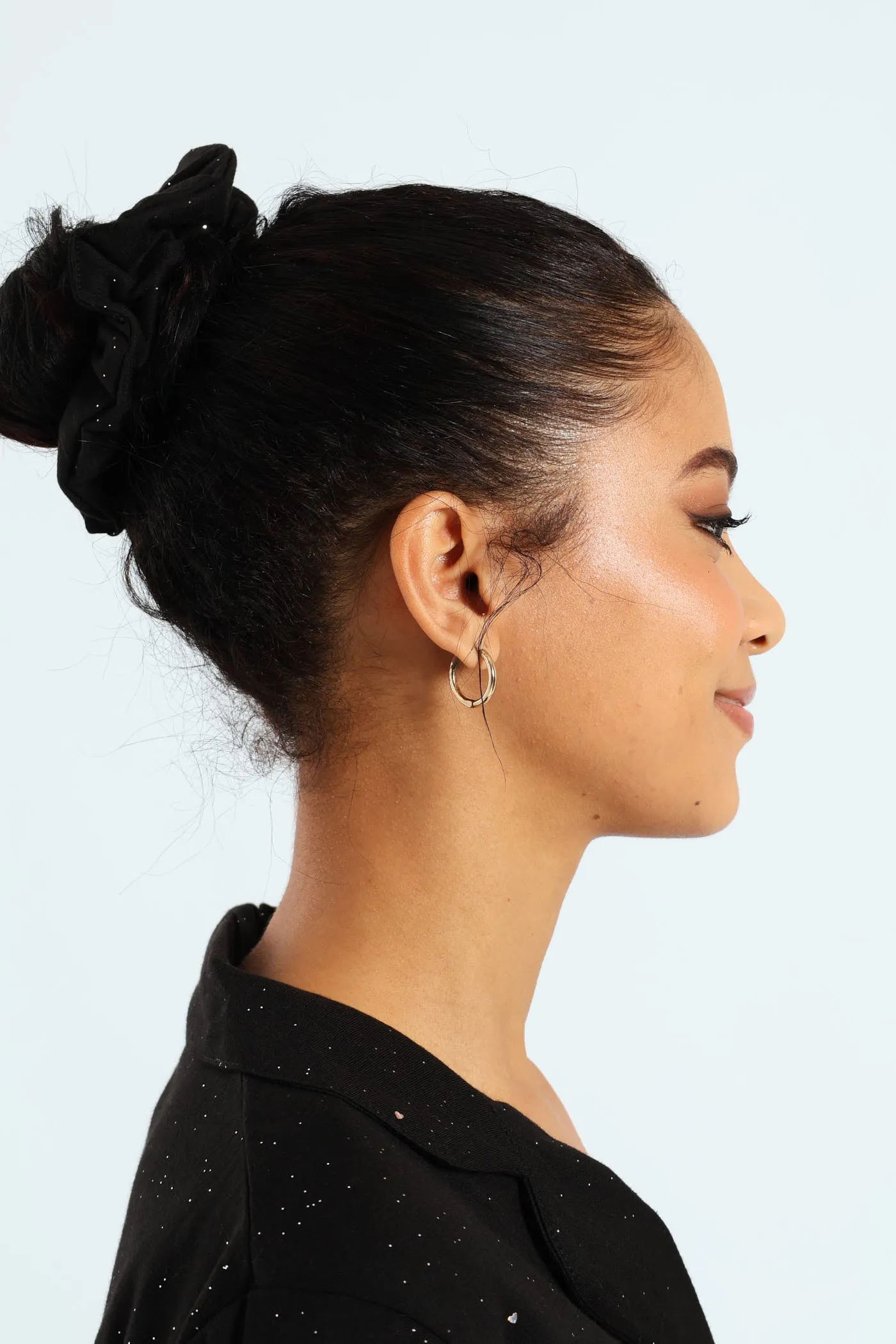 Long Sleeve Button Through & Pant Sparkle Knit Set With Scrunchie - Black sold by Edgars product image thumbnail 4