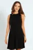 Ribbed Cut & Sew Mini Pinafore Dress - Black sold by Edgars