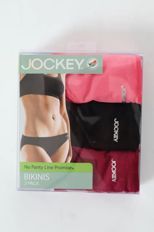 3 Pack Plain Bikini Panties - Confetti/Plum/Black sold by Edgars