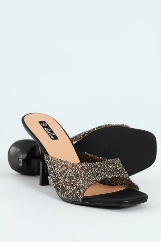 Diamante Push In Heel - Black sold by Edgars