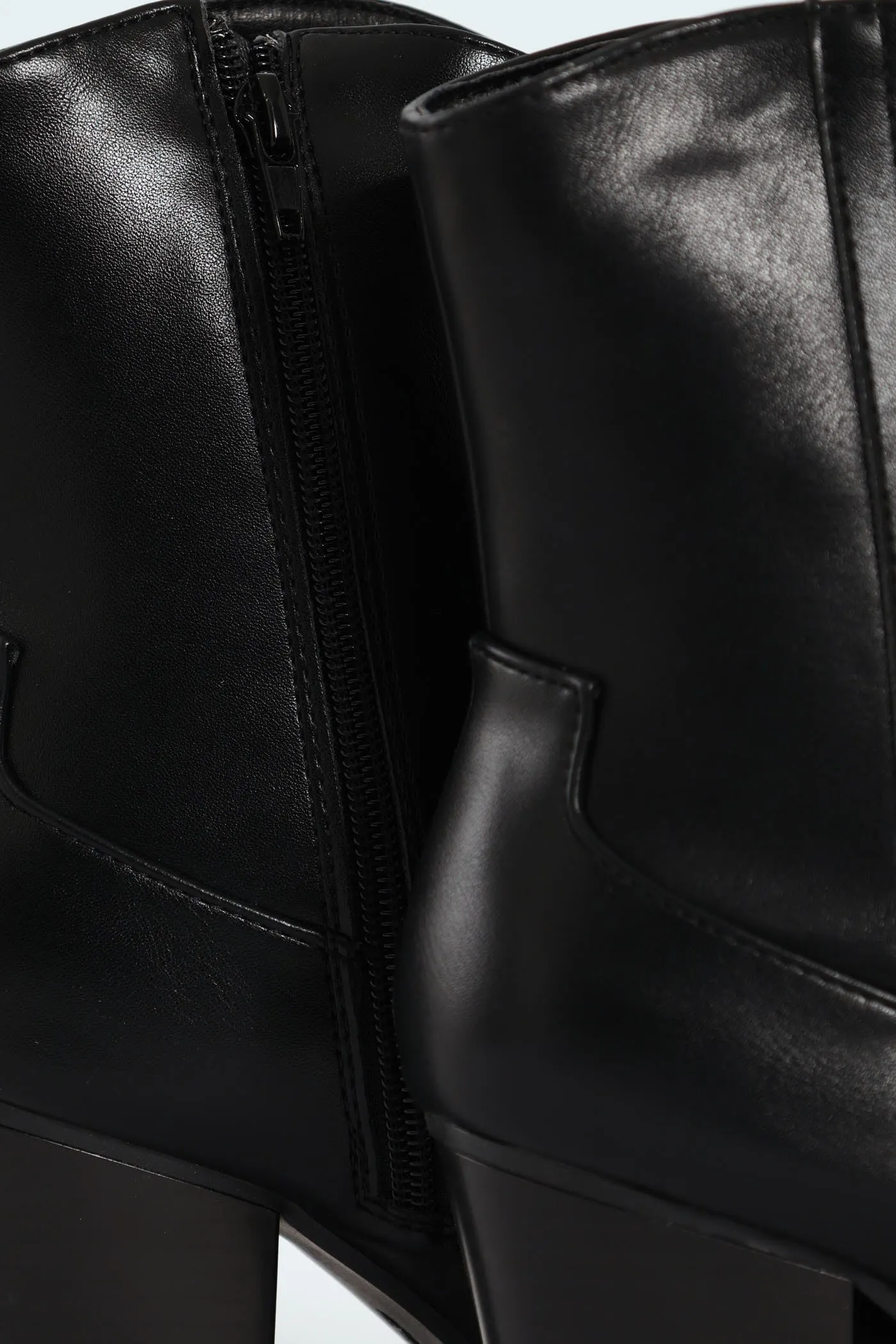 Round Toe Cowboy Ankle Boot - Black sold by Edgars product image thumbnail 4