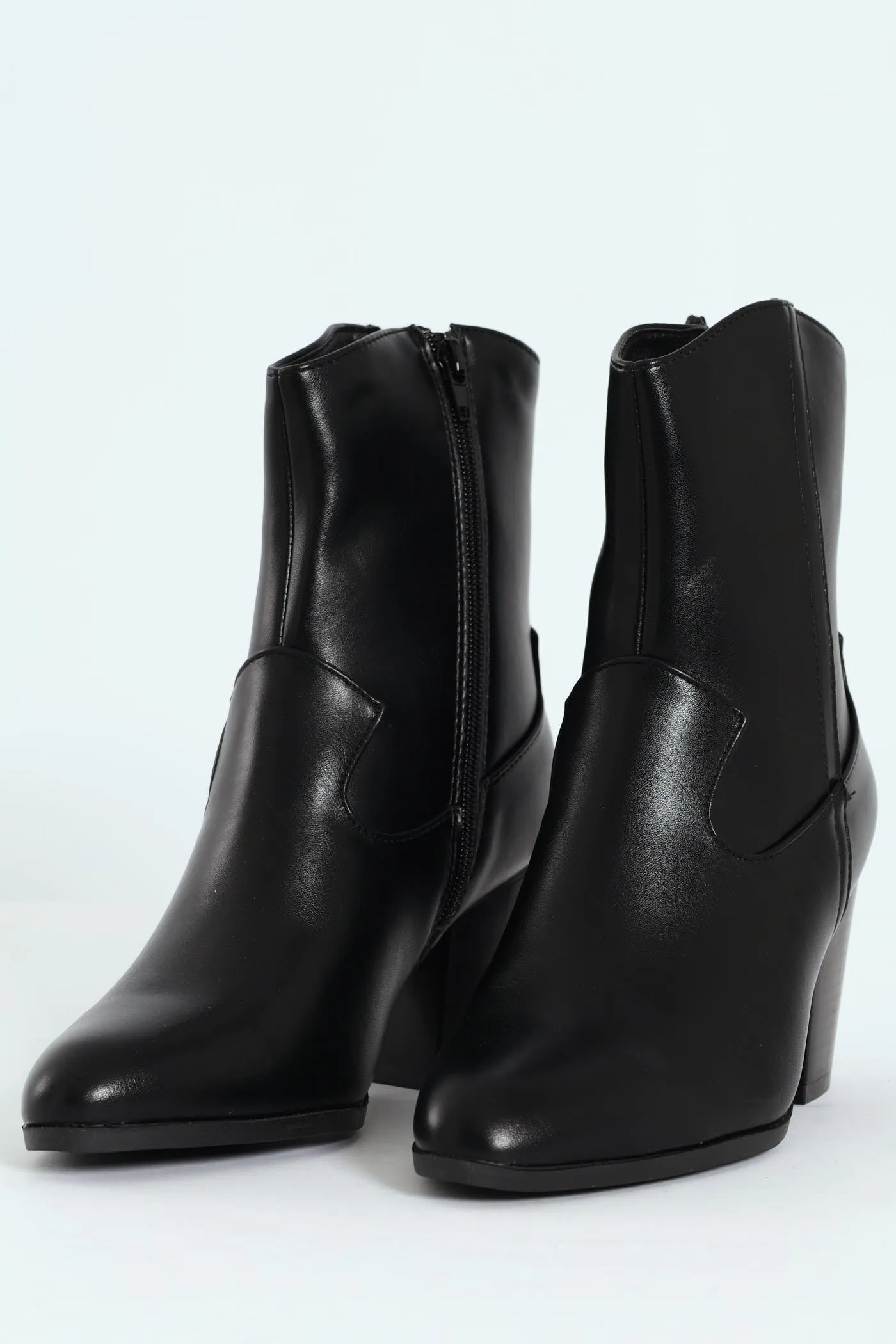 Round Toe Cowboy Ankle Boot - Black sold by Edgars product image thumbnail 5