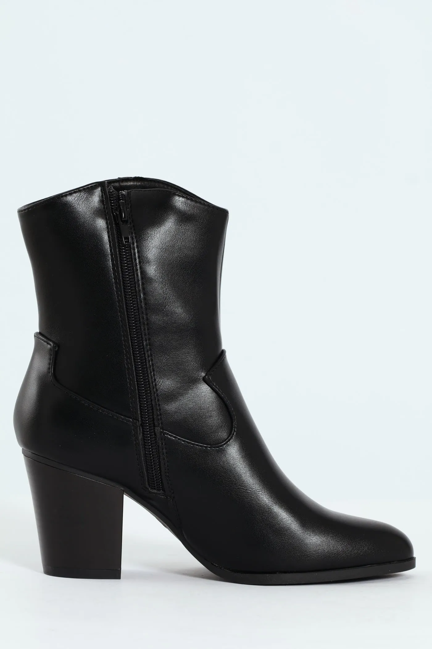 Round Toe Cowboy Ankle Boot - Black sold by Edgars product image thumbnail 3