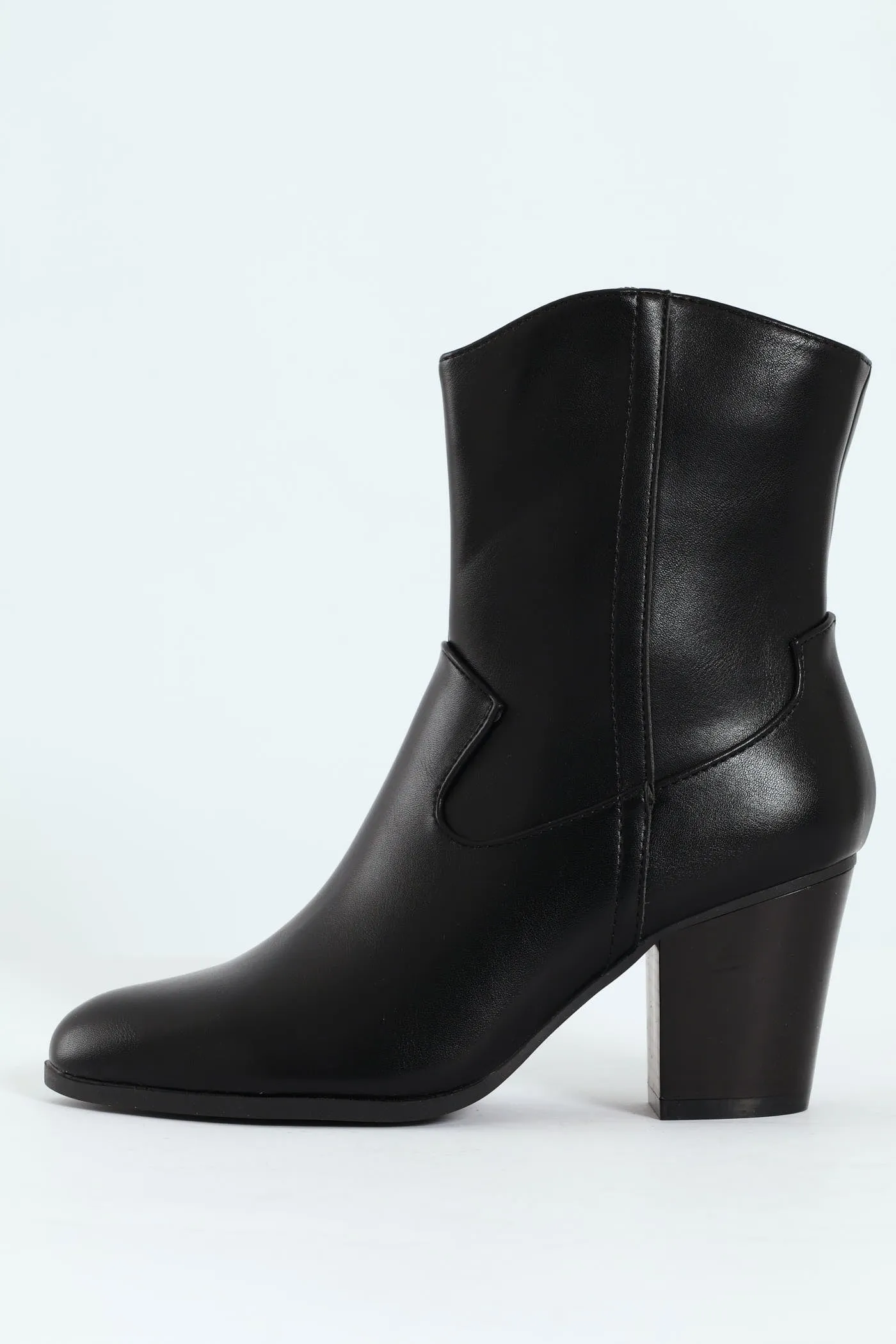 Round Toe Cowboy Ankle Boot - Black sold by Edgars product image thumbnail 2