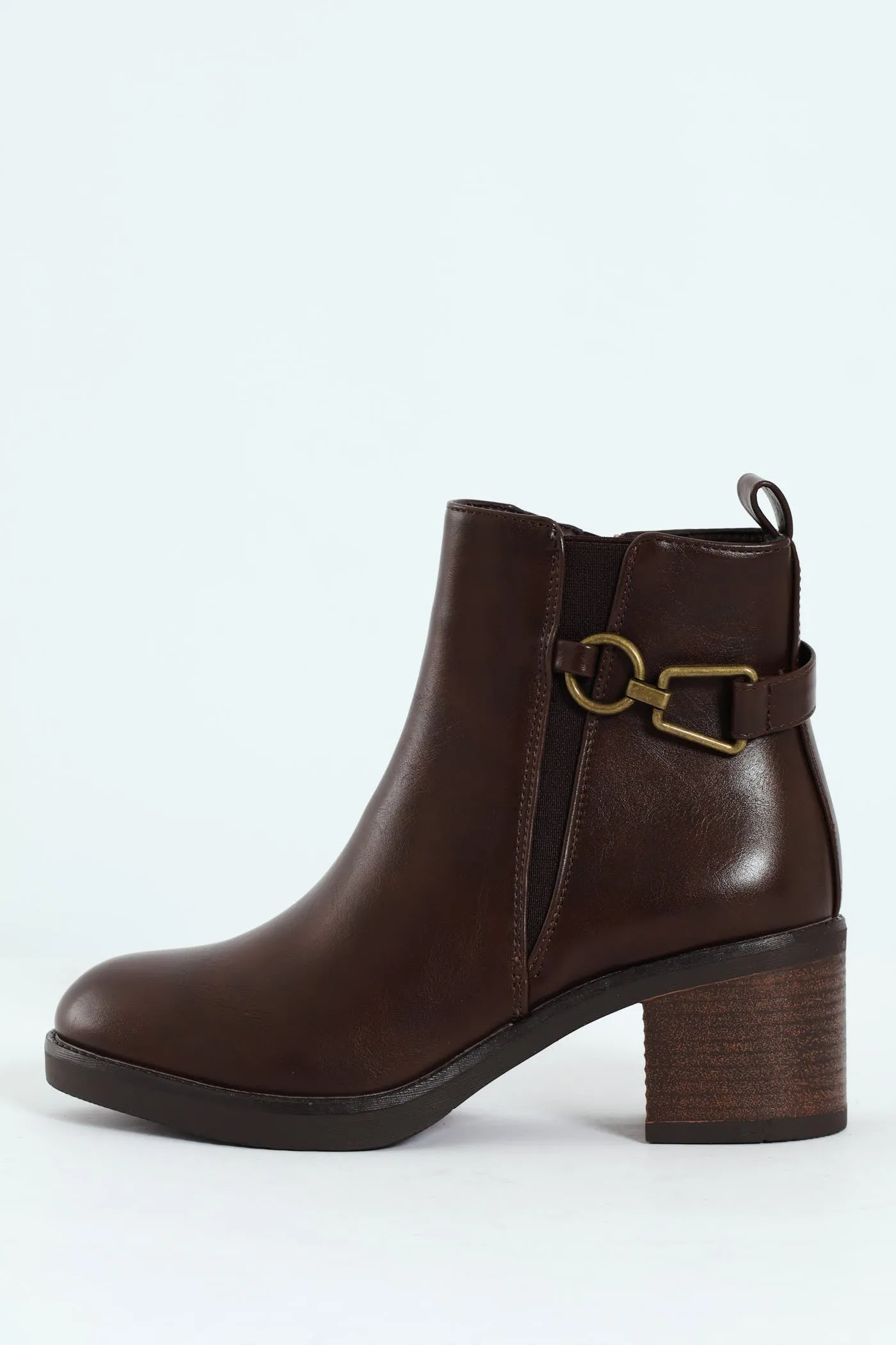 Smart Ankle Boot With Ankle Buckle - Brown sold by Edgars