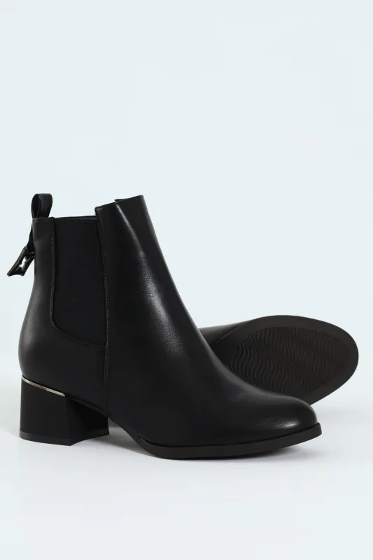 Flat Chelsea Boot With Metal Heel Insert - Black sold by Edgars