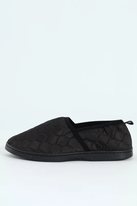 Nylon Upper With Quilted Detail Slipper - Black sold by Edgars 