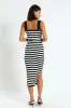 Strappy Stripe Knitwear Midi Dress - Black & White sold by Edgars