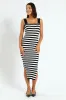 Strappy Stripe Knitwear Midi Dress - Black & White sold by Edgars