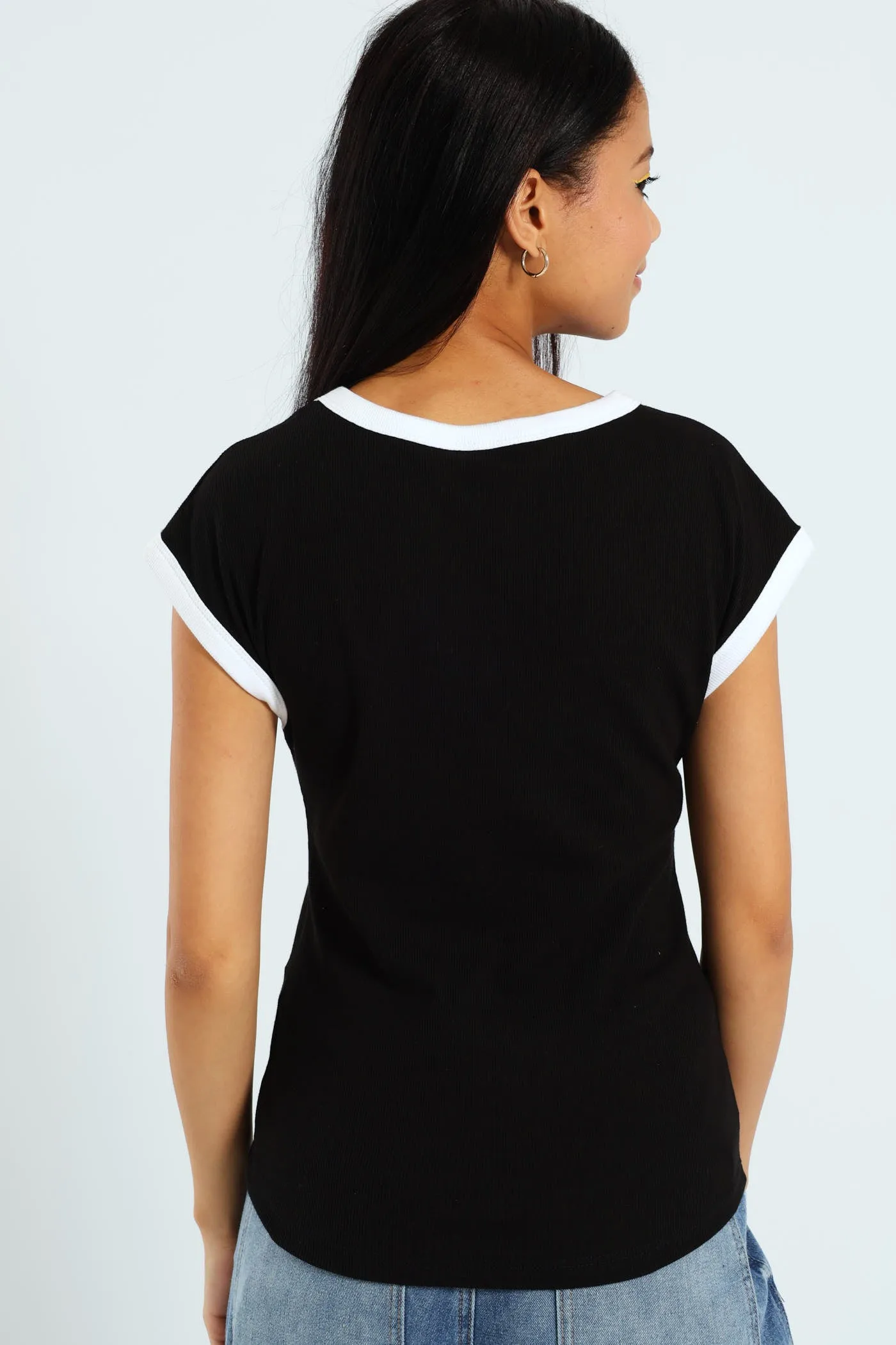 Basic Ringer Tee - Black sold by Edgars product image thumbnail 3