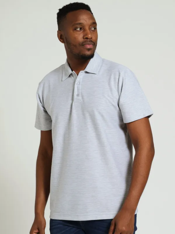 Ottoman Self Collar Golfer - Grey Melange made by Edgars