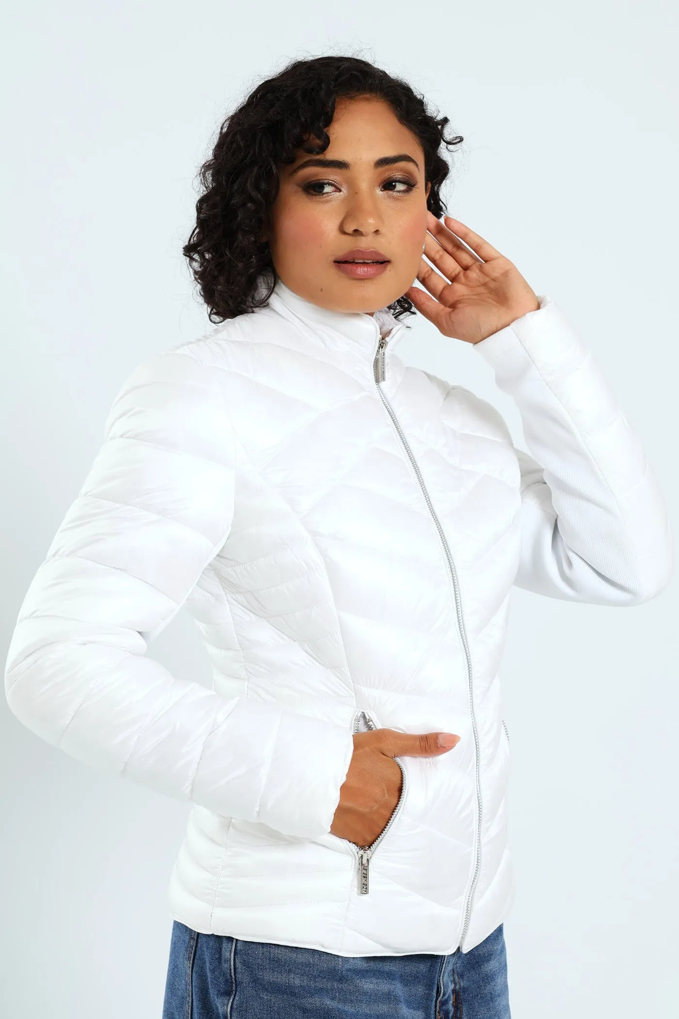 Rivilla Cropped Puffer Jacket - White sold by Edgars