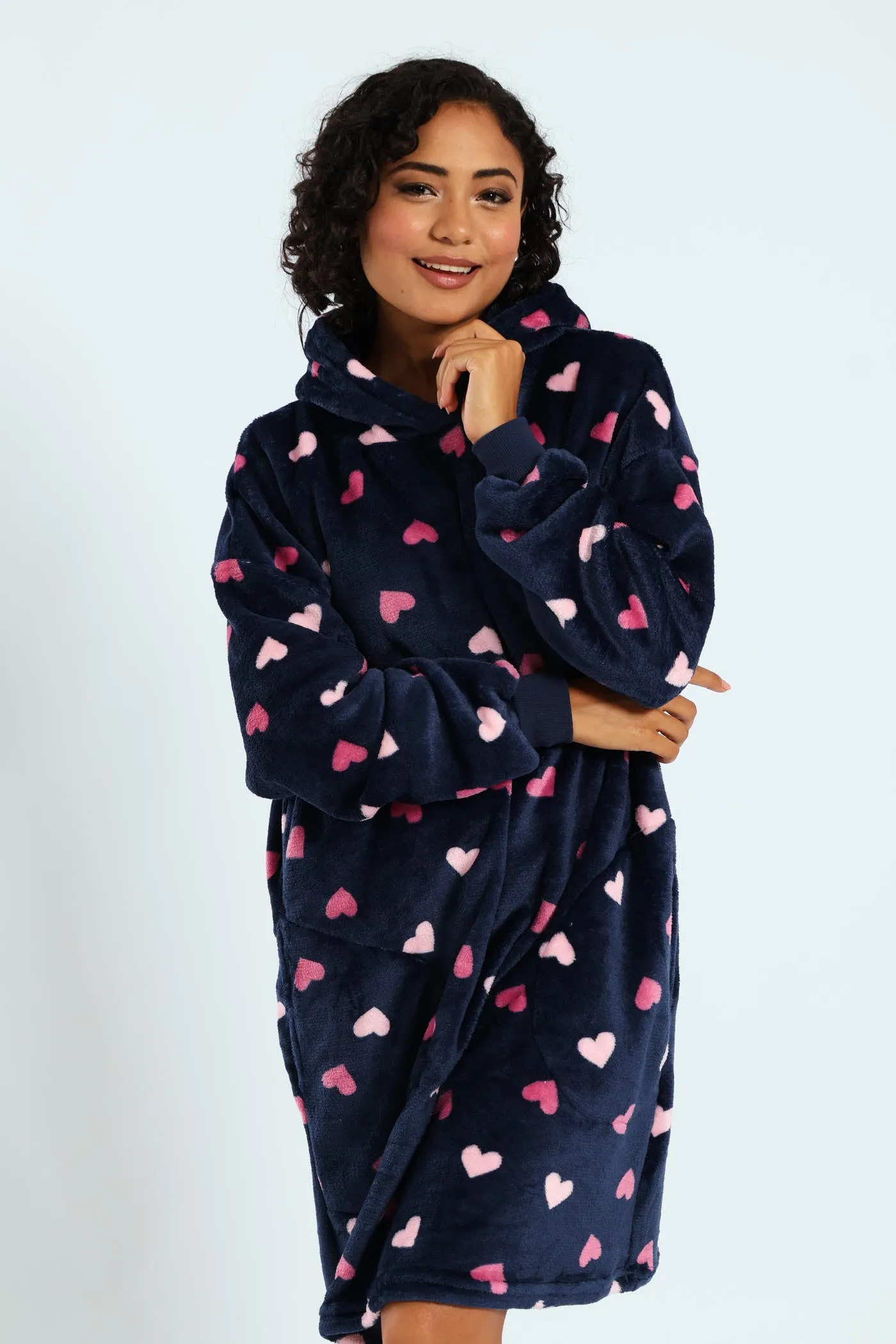 Oversize Hearts Snuggie - Navy sold by Edgars