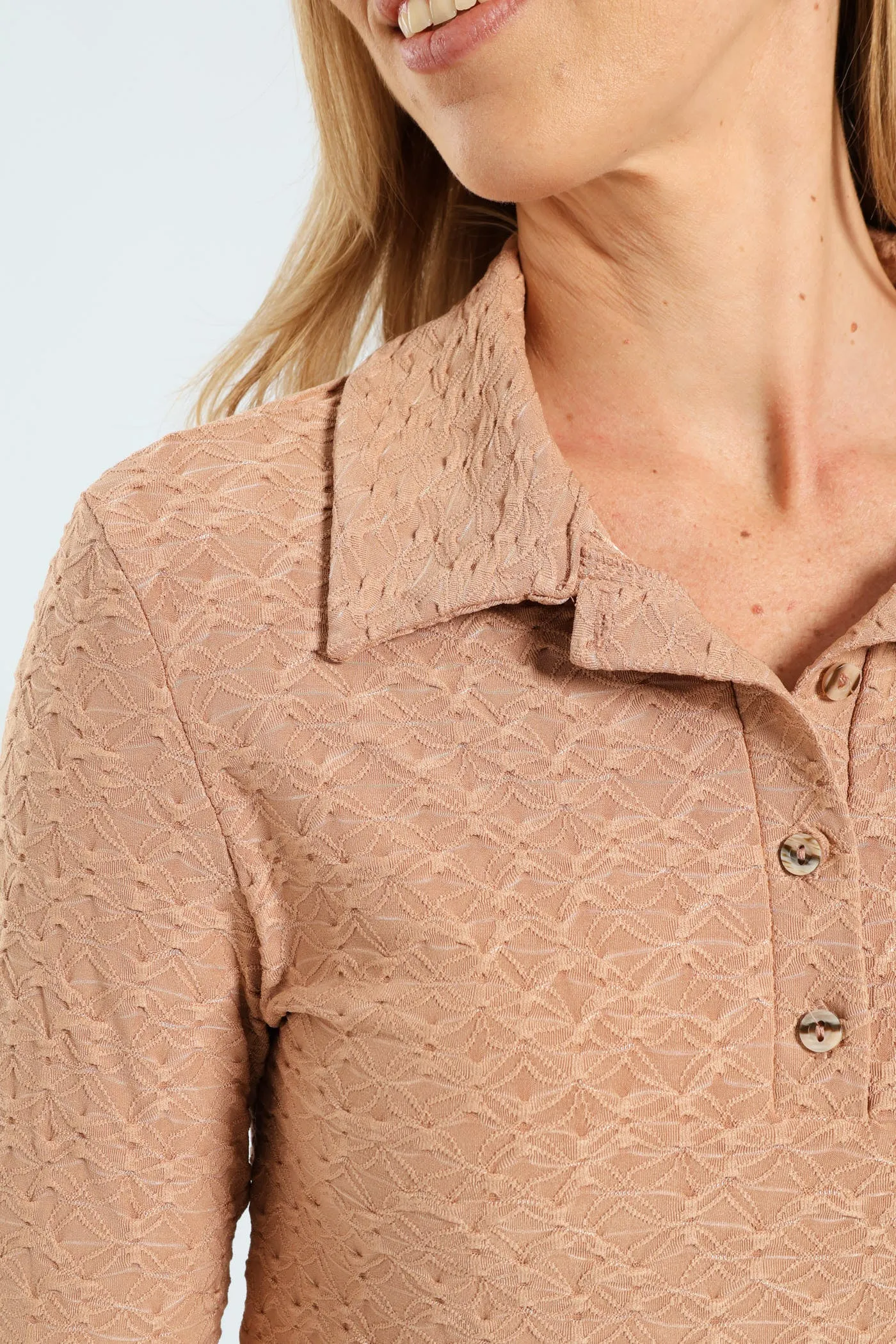 Johnny Collar Pebble Knit Column Midaxi Dress - Brown sold by Edgars product image thumbnail 2