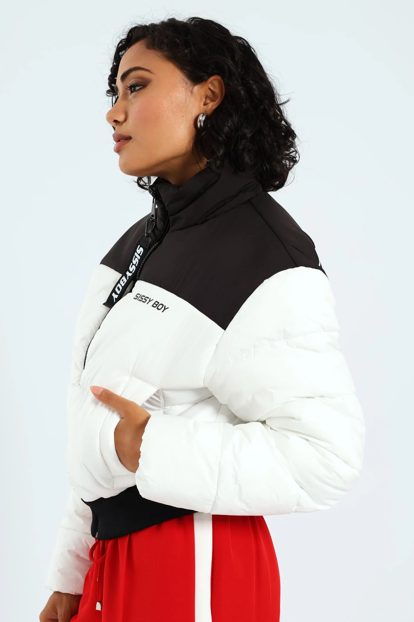 On My Way Puffer Jacket With Contrast Panels & Branding - Black/White sold by Edgars product image thumbnail 4