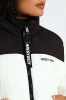 On My Way Puffer Jacket With Contrast Panels & Branding - Black/White sold by Edgars