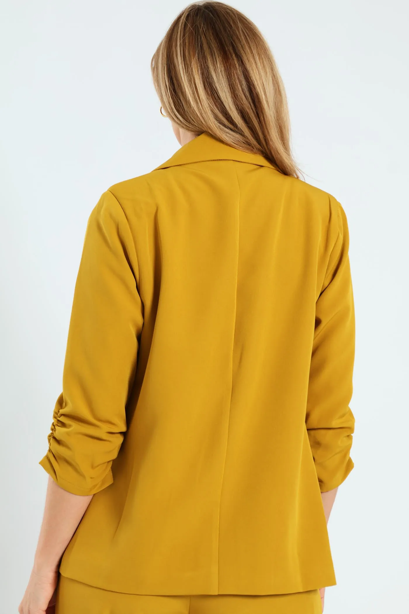Notch Collar Gauged Sleeve Blazer - Mustard sold by Edgars product image thumbnail 4