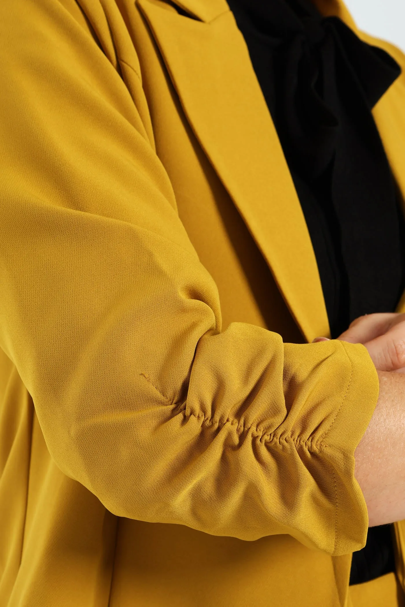 Notch Collar Gauged Sleeve Blazer - Mustard sold by Edgars product image thumbnail 2