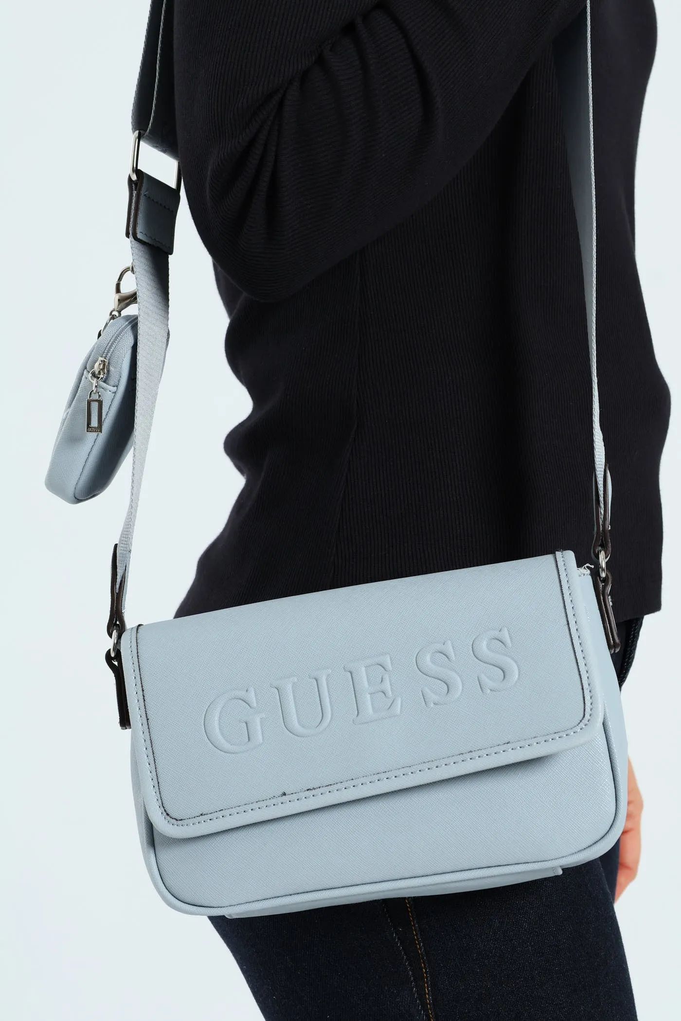 Haddington Flap Mini Crossbody Bag - Denim sold by Edgars