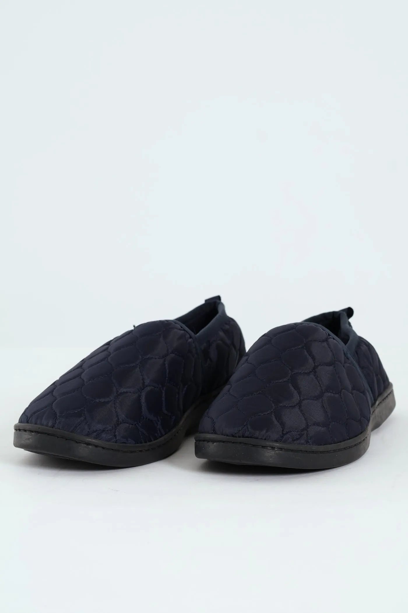 Nylon Upper With Quilted Detail Slipper - Navy sold by Edgars