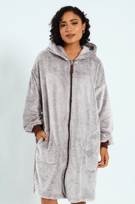 Zip-Through Oversize Snuggie - Brown sold by Edgars