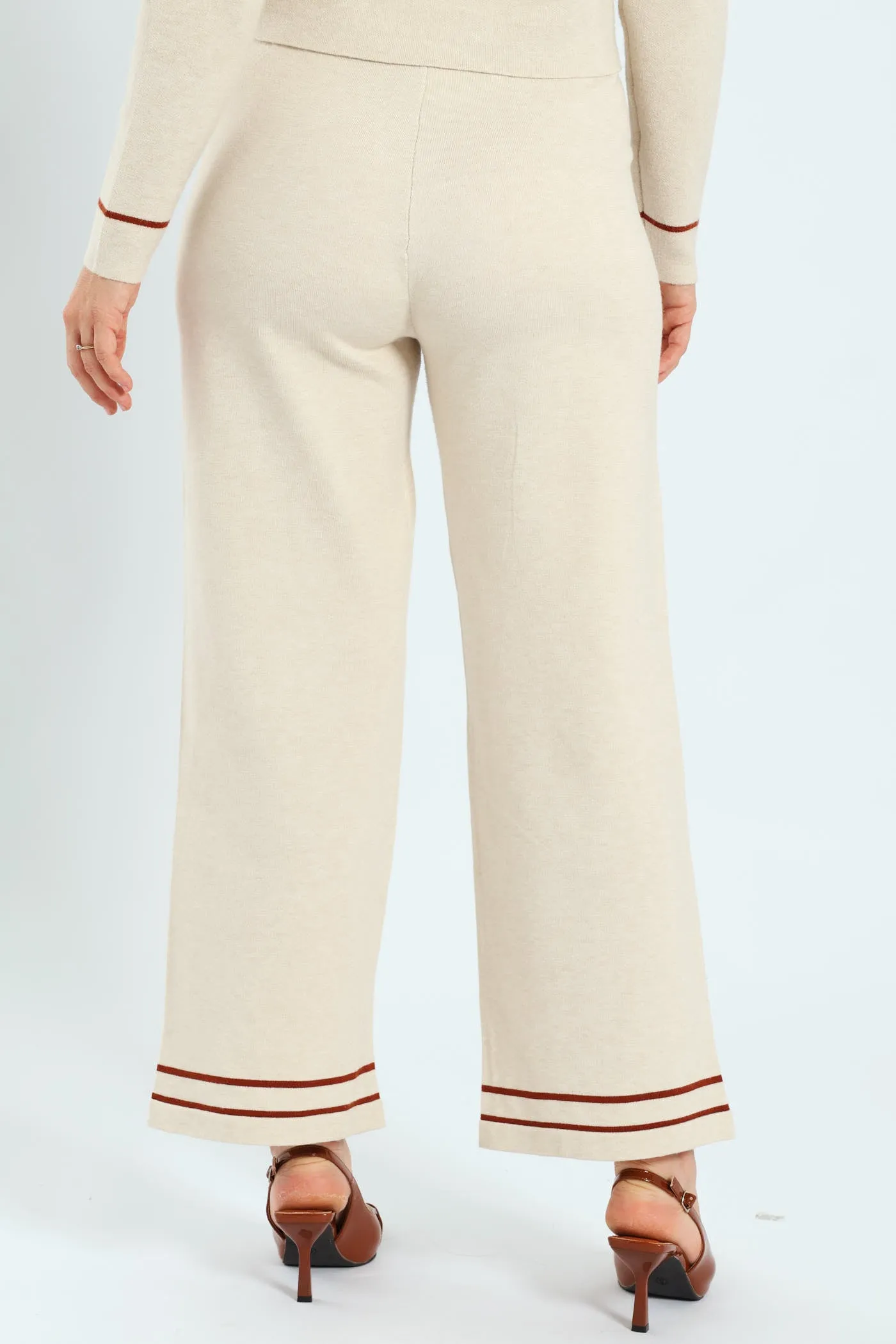 Wide Leg Knitwear Pants - Cream sold by Edgars product image thumbnail 3