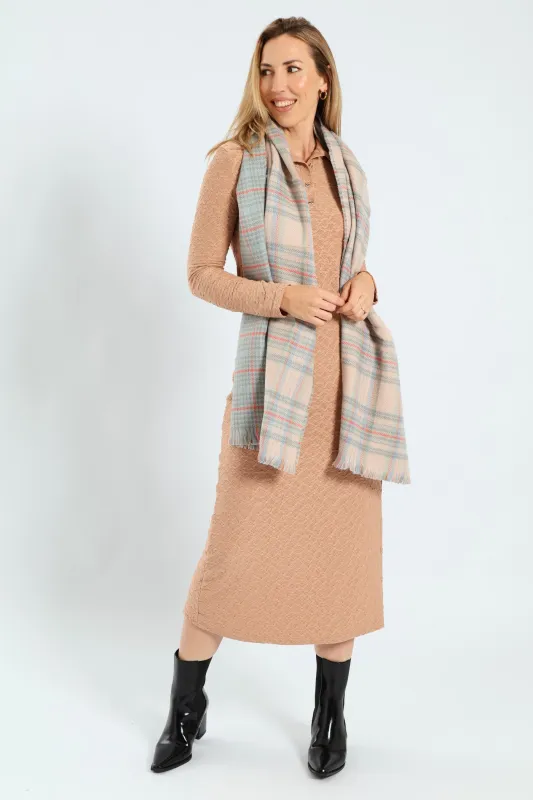 Blue Check Winter Scarves - Multi sold by Edgars