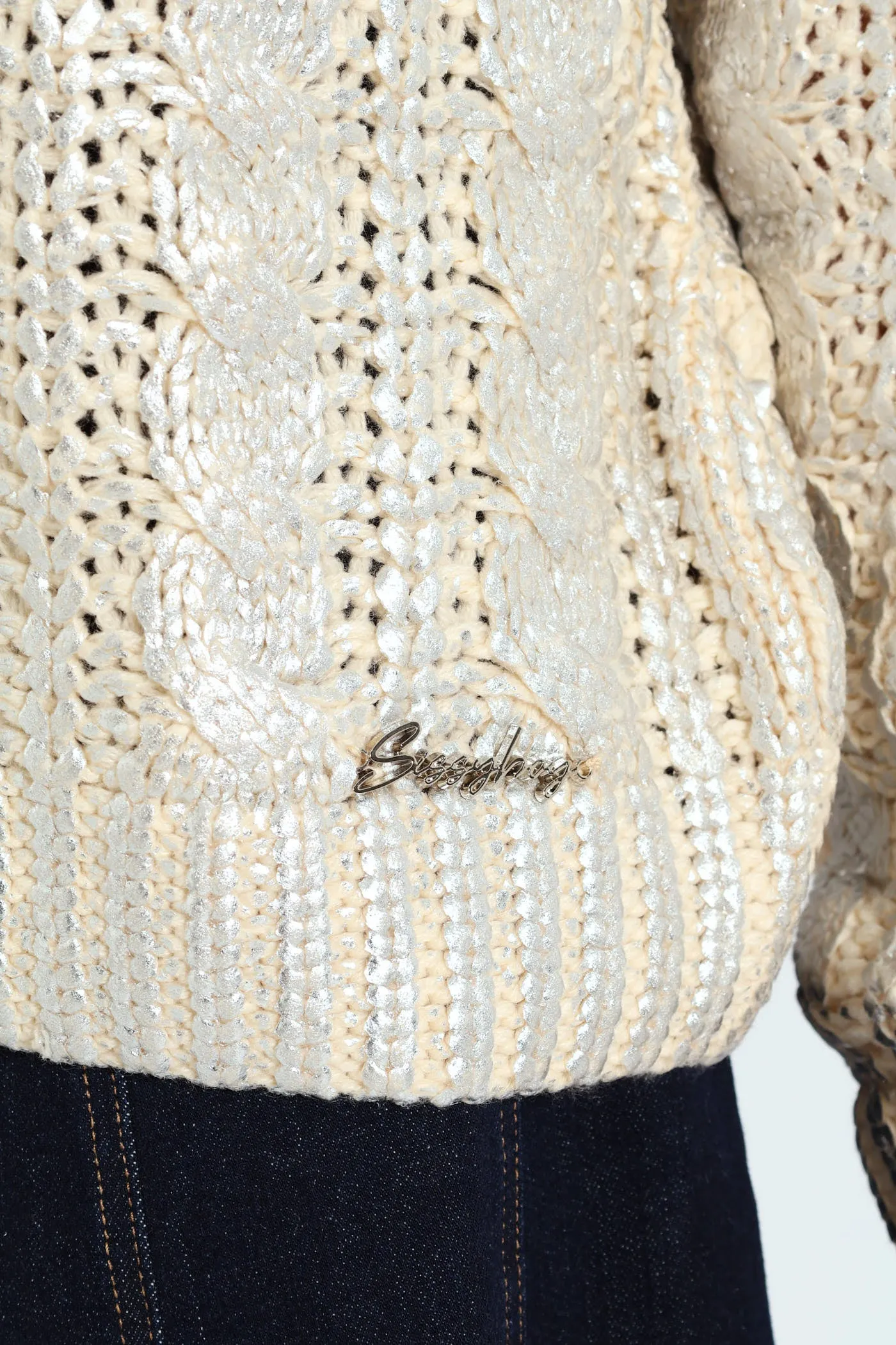 Metallic Polo Neck Knit Sweater - Silver sold by Edgars product image thumbnail 5