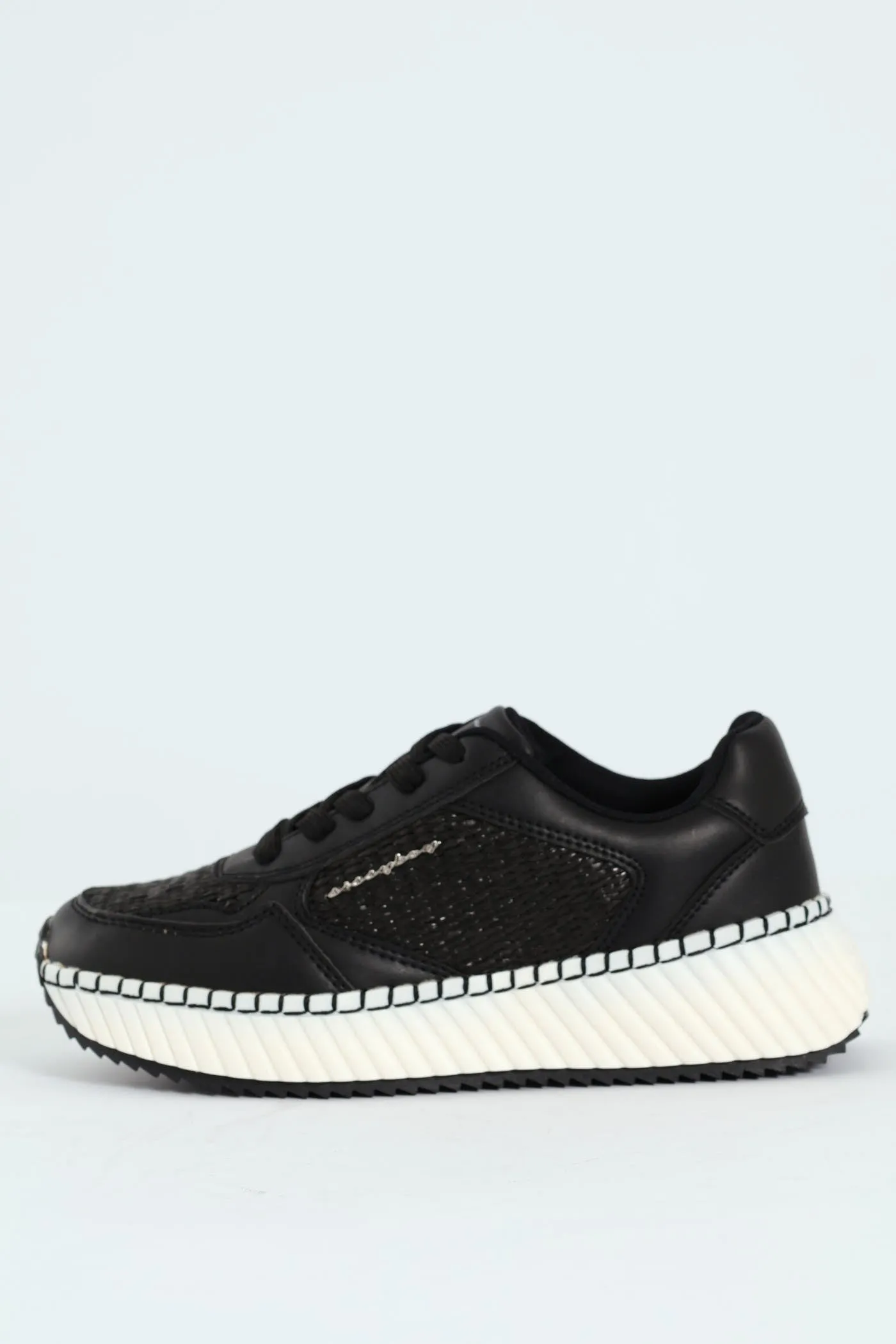 Sandy Platform Raffia Sneaker - Black/White sold by Edgars product image thumbnail 5