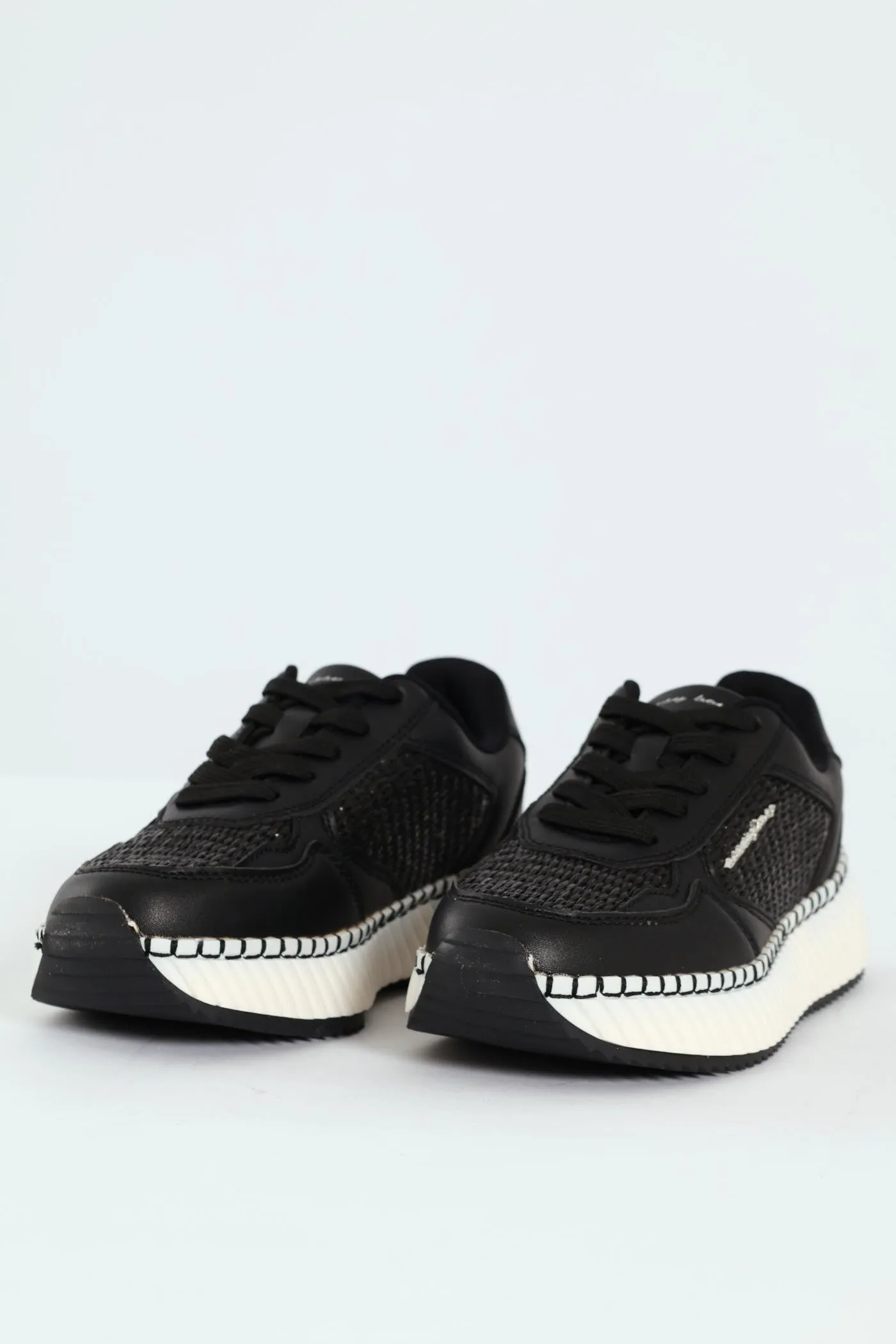 Sandy Platform Raffia Sneaker - Black/White sold by Edgars product image thumbnail 3