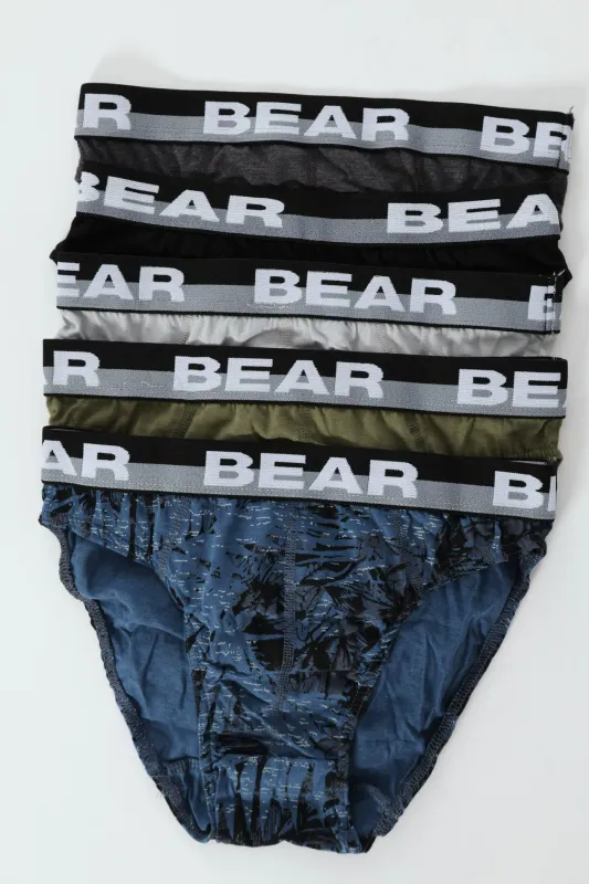 5 Pack Tropical Briefs - Silver/Fatigue sold by Edgars