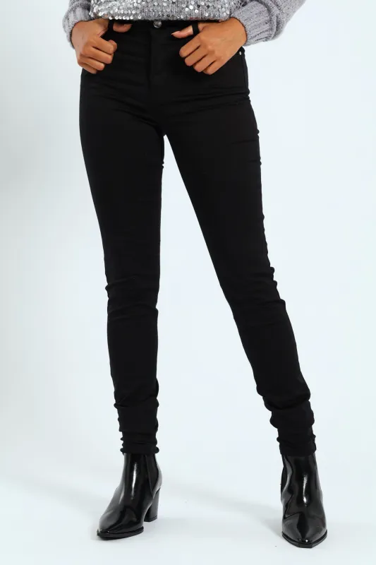 Mid-Waist Skinny Jean - Black sold by Edgars