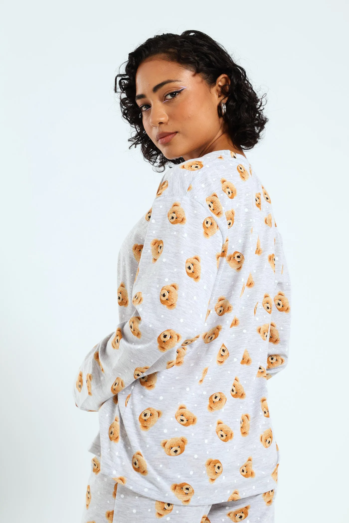 Long Sleeve Knit Teddy Tee - Grey Melange sold by Edgars product image thumbnail 4