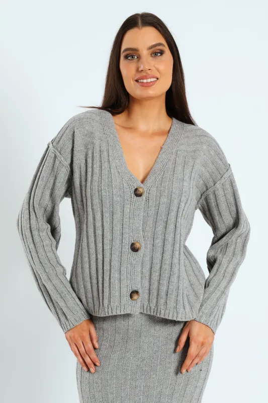 Oversized Cardigan - Grey Melange sold by Edgars 