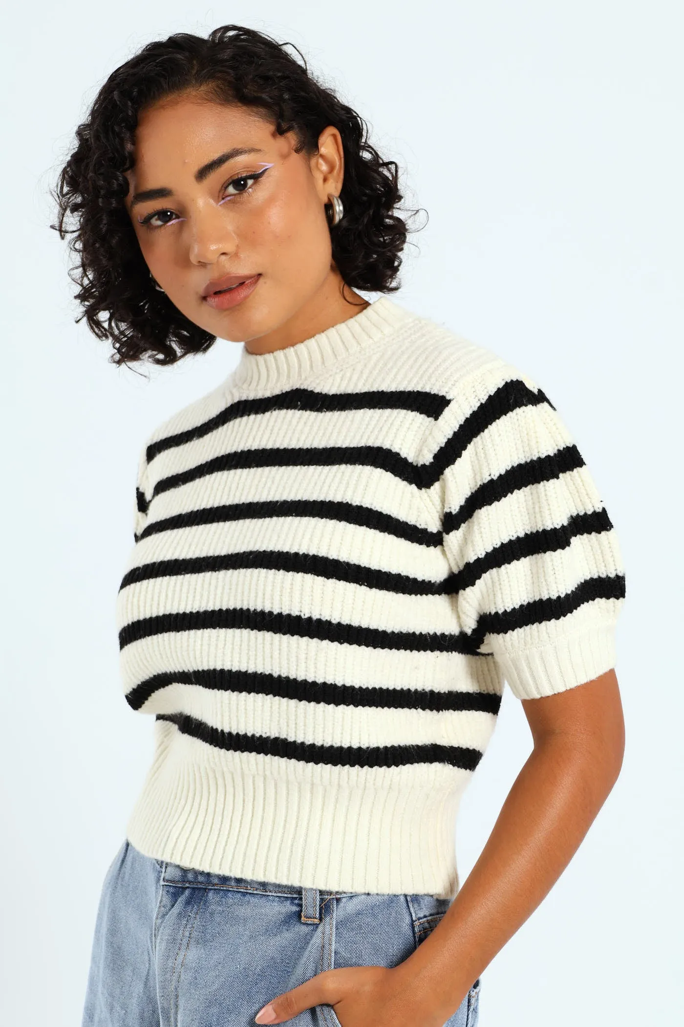 Stripe Knit Tee - Cream sold by Edgars product image thumbnail 4