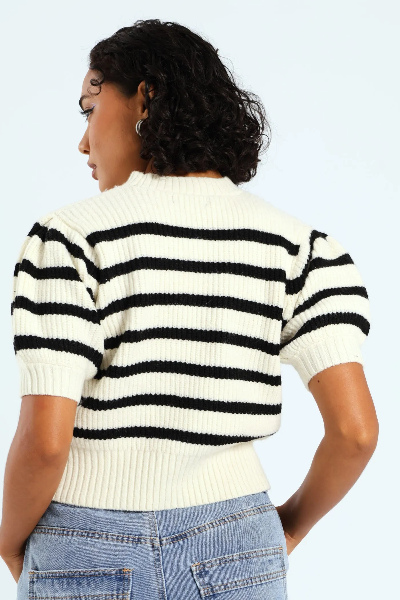 Stripe Knit Tee - Cream sold by Edgars product image thumbnail 3