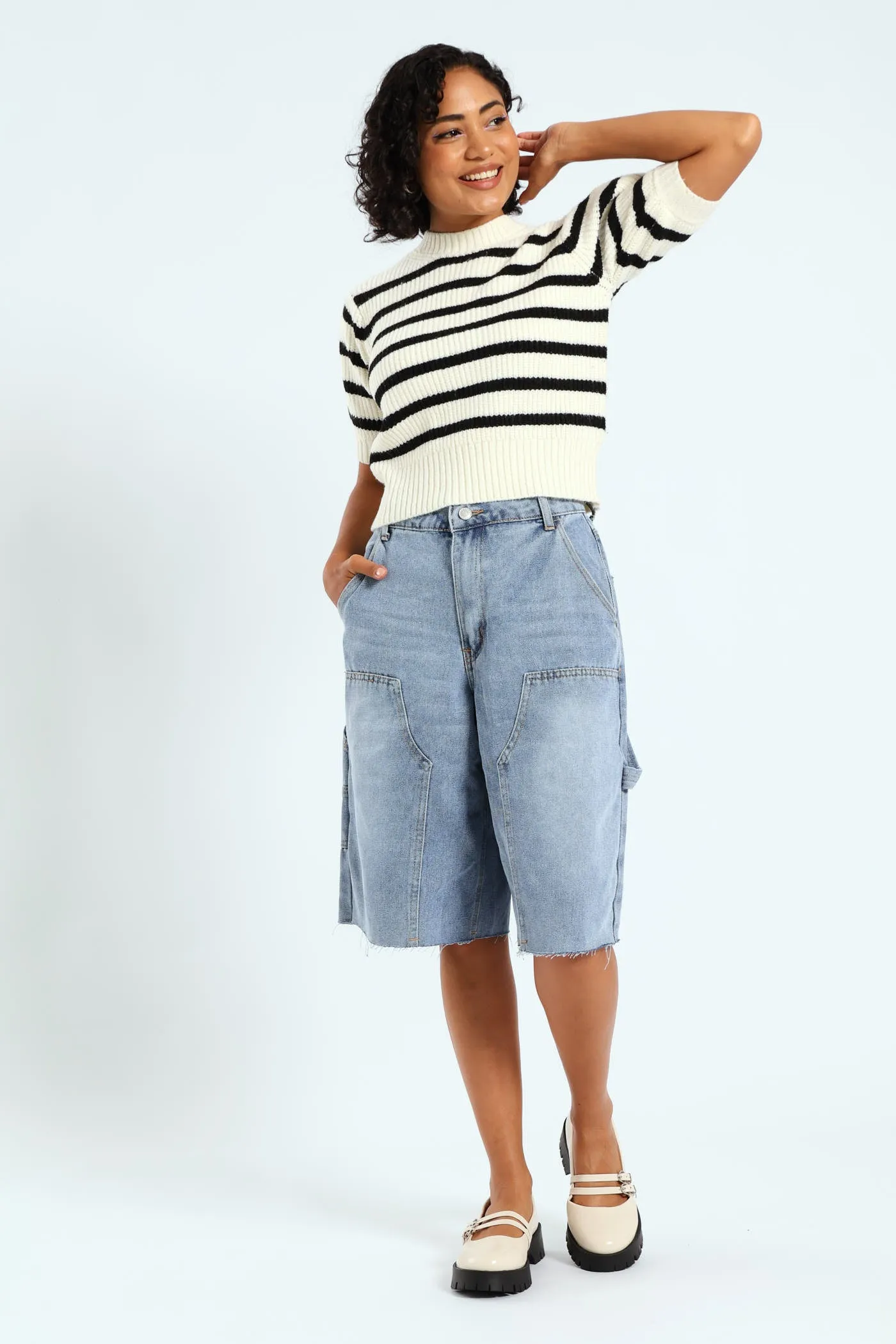 Stripe Knit Tee - Cream sold by Edgars product image thumbnail 5