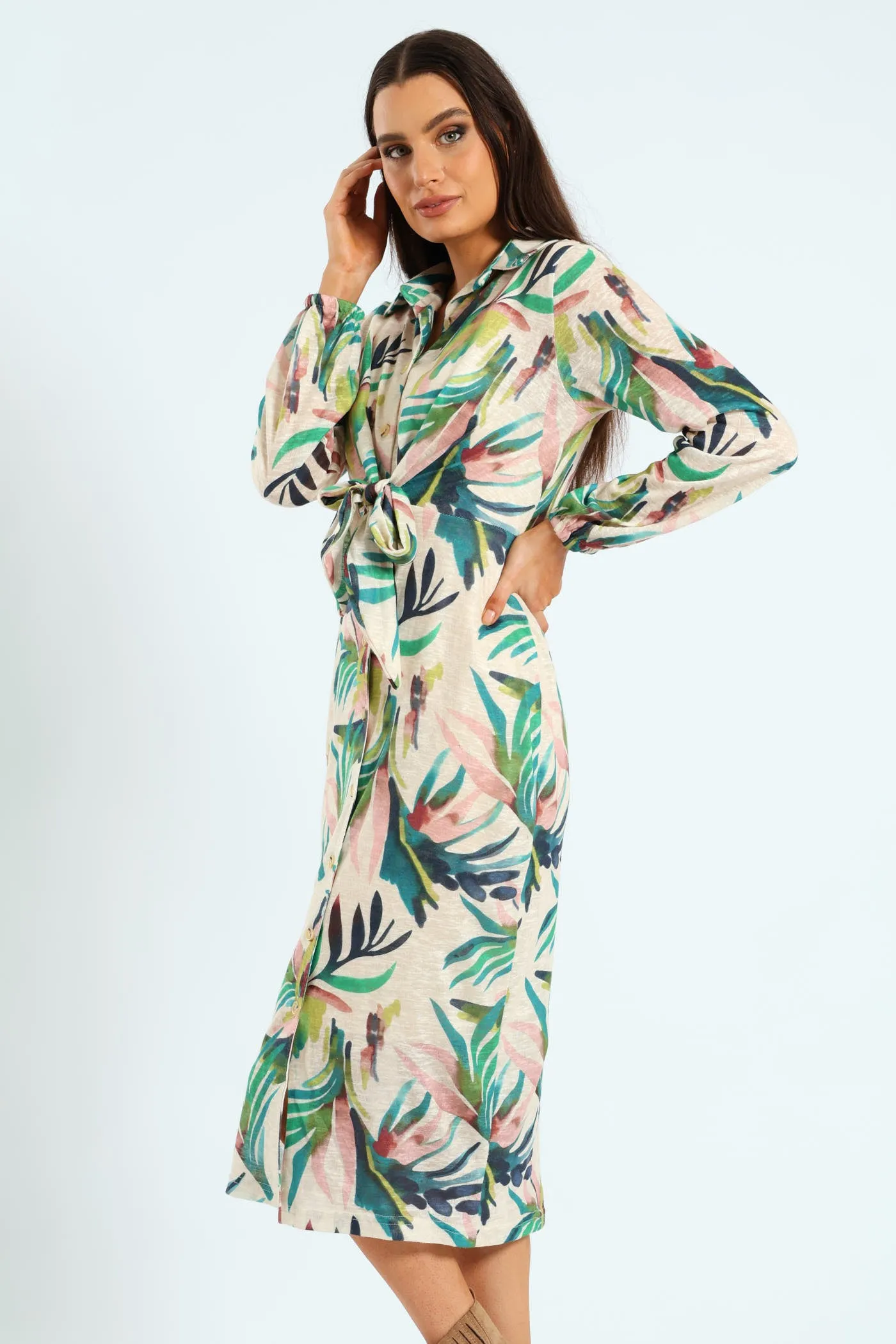 Tie Front Cut & Sew Midaxi Shirt Dress sold by Edgars product image thumbnail 4