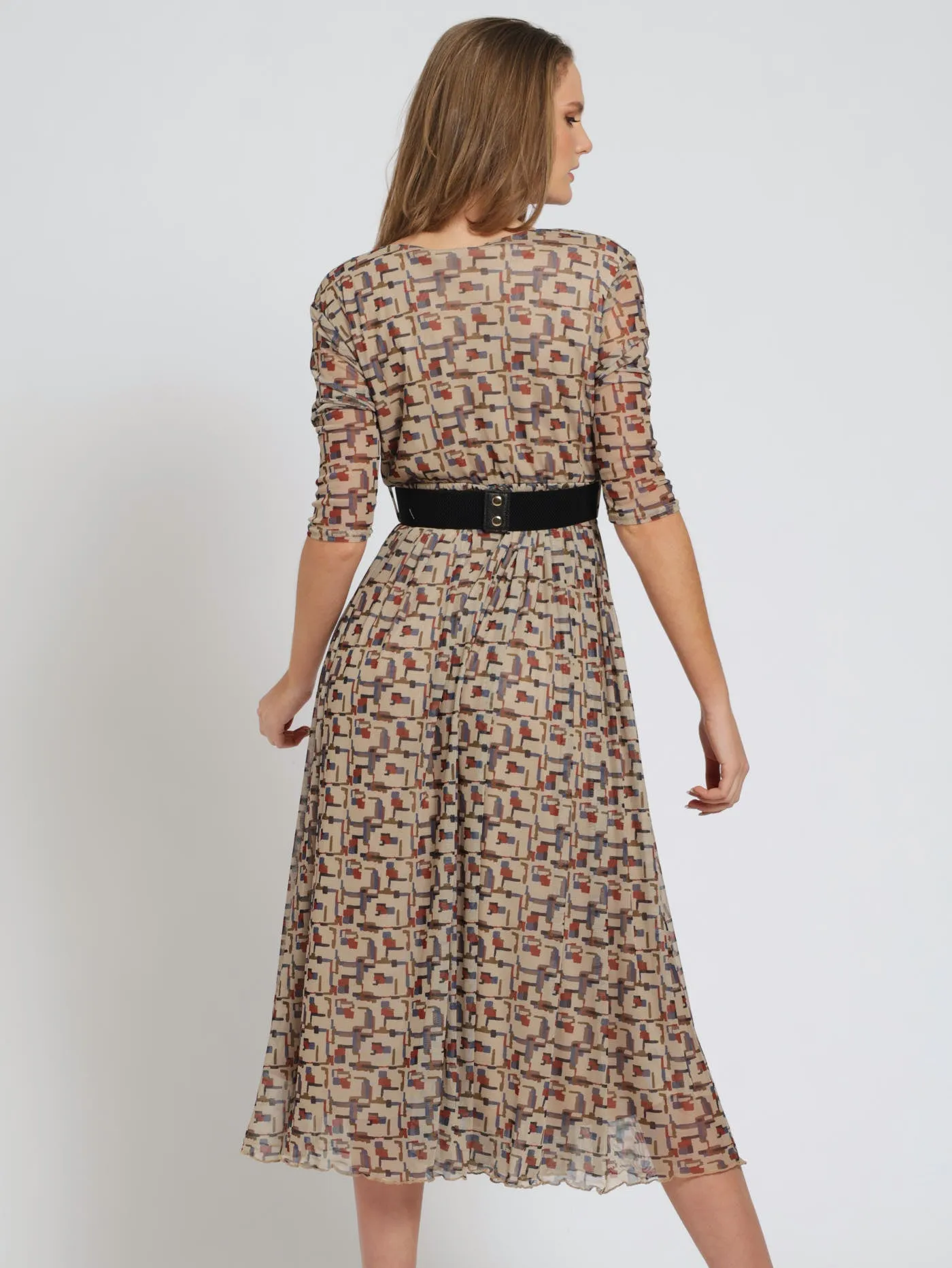 Mesh Belt Dress - Black/Beige sold by Edgars product image thumbnail 3