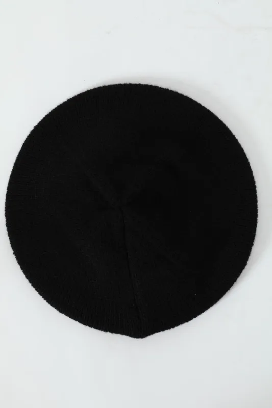 Knitted Beret - Black sold by Edgars 