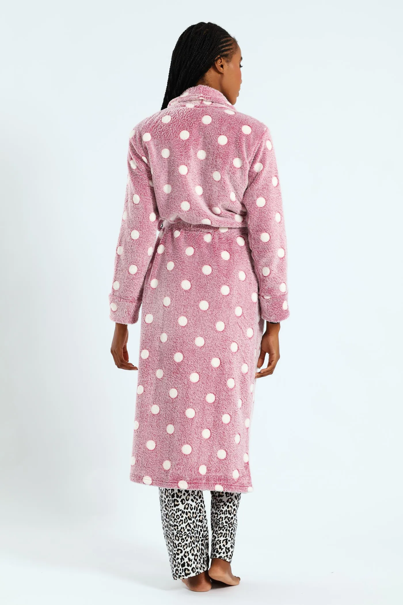 Two-Tone Spot Fluffy Gown - Burgundy sold by Edgars product image thumbnail 3